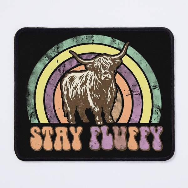 Item preview, Stay Fluffy Highland Cow - Retro 70s Scottish Coo Vintage Graphic designed and sold by Loom on the Loch.