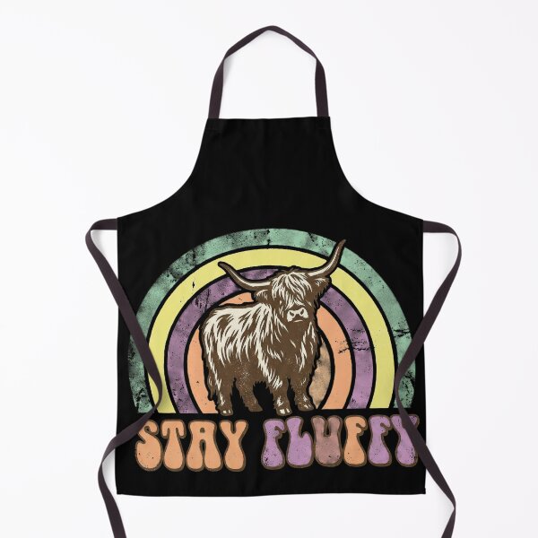 Item preview, Stay Fluffy Highland Cow - Retro 70s Scottish Coo Vintage Graphic designed and sold by Loom on the Loch.
