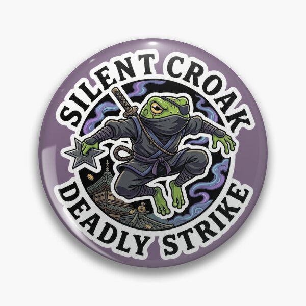 Item preview, Silent Croak Deadly Strike Shinobi Frog Sticker Solid Text designed and sold by Bug by Design.
