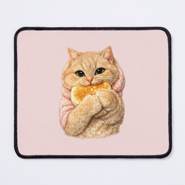 Item preview, cat eating bread/ cat eating a bun designed and sold by PasoaPaso2025.