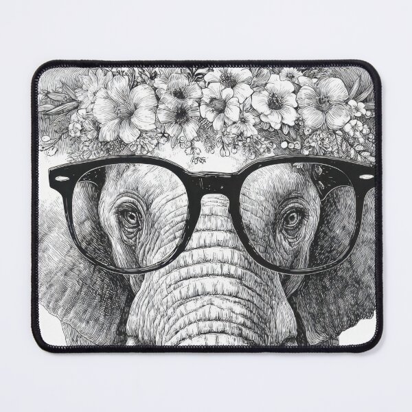Item preview, Glasses-wearing elephant flowers designed and sold by anytka.