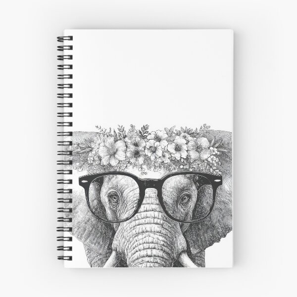 Item preview, Glasses-wearing elephant flowers designed and sold by anytka.