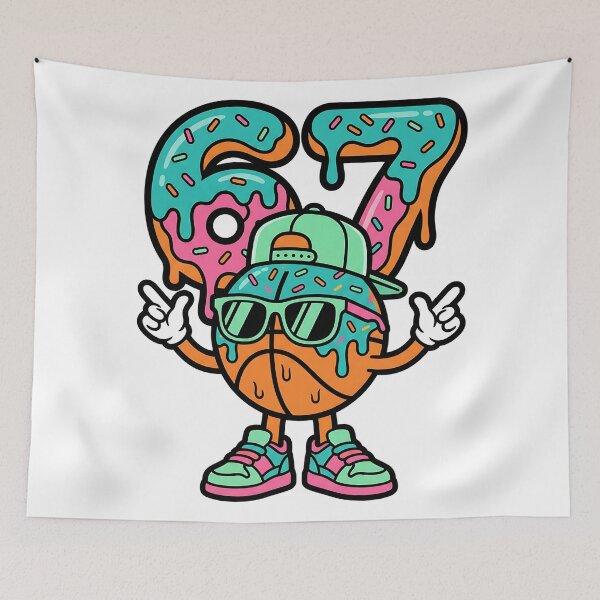 Item preview, Cartoon Basketball Character With Dripping 67 designed and sold by ArtDesignTp.