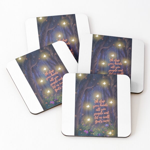 Item preview, Fire flies in forest with Bible verse  designed and sold by Vibrantfaith321.