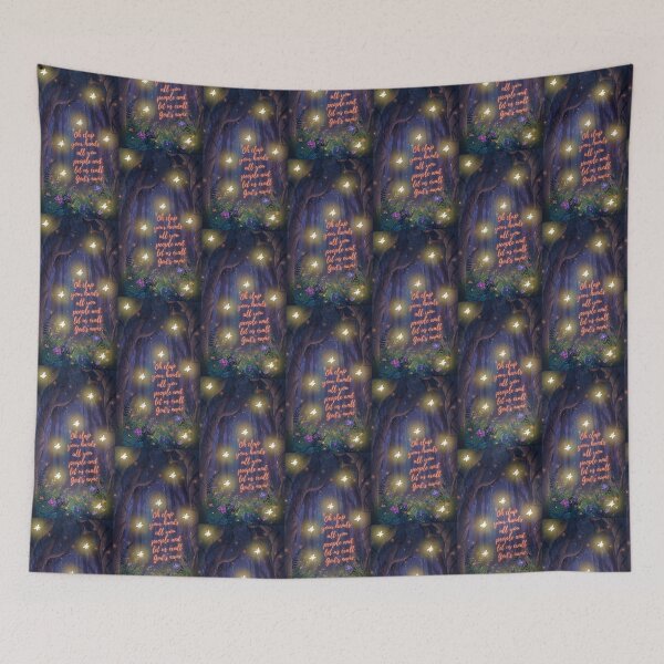 Item preview, Fire flies in forest with Bible verse  designed and sold by Vibrantfaith321.