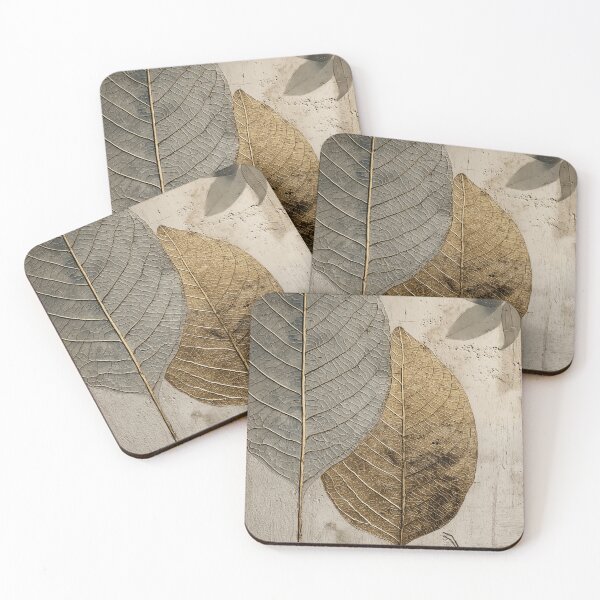 Item preview, Wabi sabi and japandi inspired metallic gold leaves designed and sold by filigreedigital.