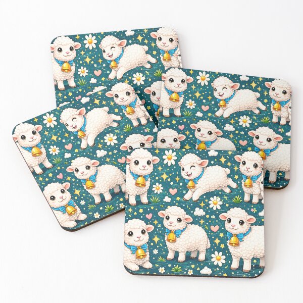 Item preview, Whimsical Lamb Parade Starry Night Print designed and sold by VividOddityCo.
