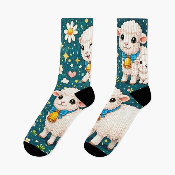 Item preview, Whimsical Lamb Parade Starry Night Print designed and sold by VividOddityCo.