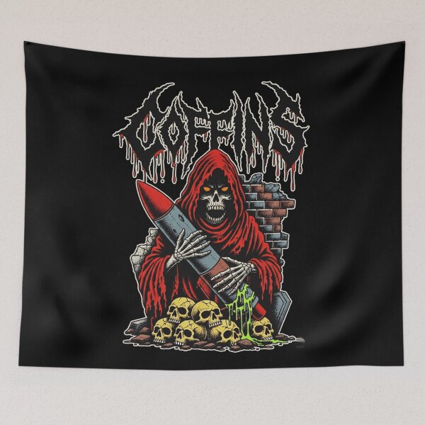 Item preview, Doomsday - 80s Retro Horror Skull designed and sold by CoffinsArt.