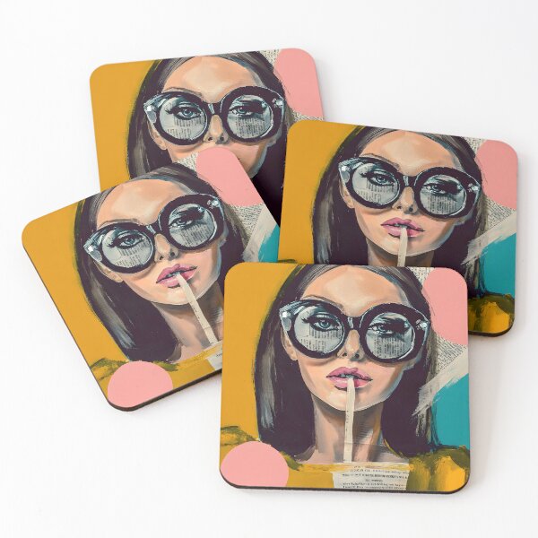 Item preview, Embrace Contemporary Style with a Fashionable Woman in Oversized Sunglasses and Abstract Color designed and sold by OlfactoART Studio.