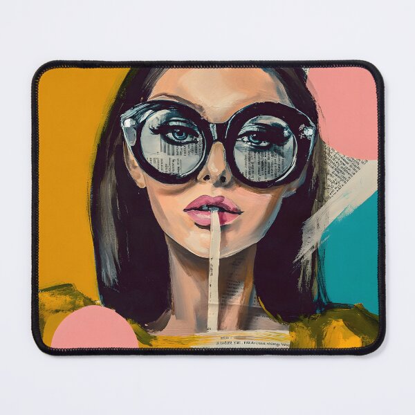 Item preview, Embrace Contemporary Style with a Fashionable Woman in Oversized Sunglasses and Abstract Color designed and sold by OlfactoART Studio.