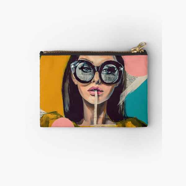Item preview, Embrace Contemporary Style with a Fashionable Woman in Oversized Sunglasses and Abstract Color designed and sold by OlfactoART Studio.