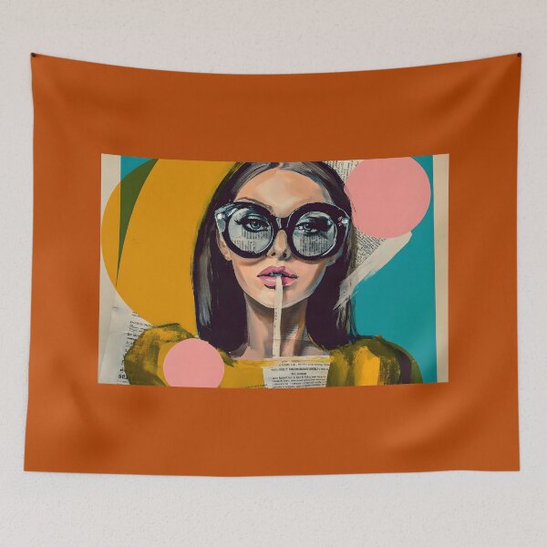 Item preview, Embrace Contemporary Style with a Fashionable Woman in Oversized Sunglasses and Abstract Color designed and sold by OlfactoART Studio.