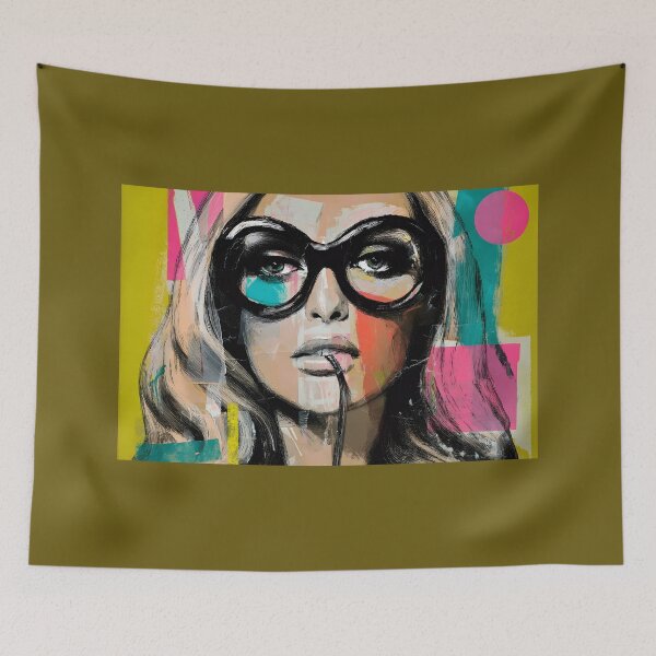Item preview, Step into Modern Expression with Striking Makeup, Oversized Glasses and Bold Geometric Color Play designed and sold by OlfactoART Studio.