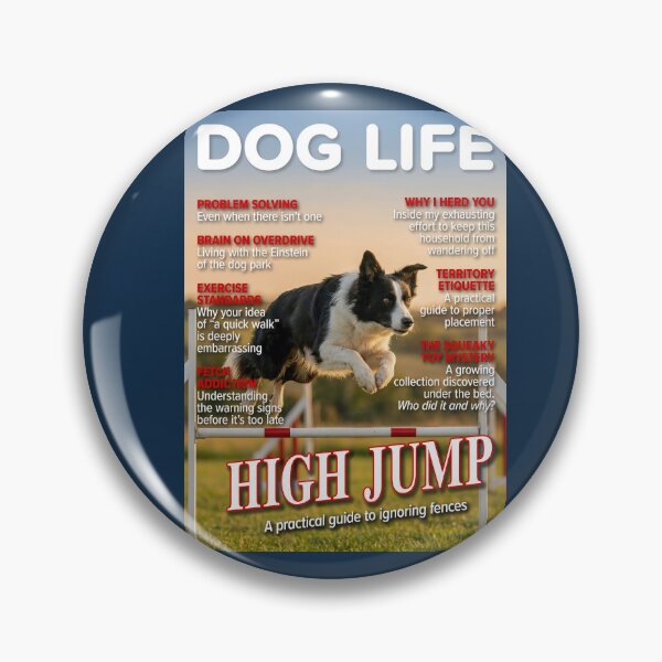 Item preview, HIGH JUMP: Border Collie Dog Life Magazine Cover designed and sold by FrancophileFun.