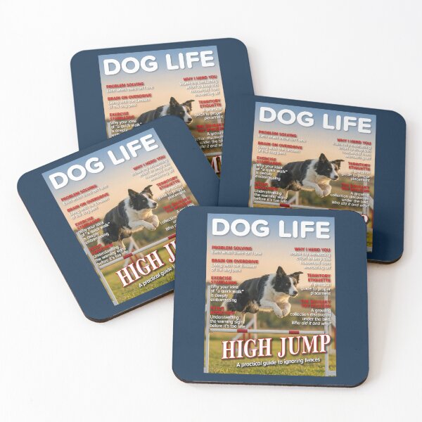 Item preview, HIGH JUMP: Border Collie Dog Life Magazine Cover designed and sold by FrancophileFun.