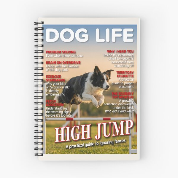 Item preview, HIGH JUMP: Border Collie Dog Life Magazine Cover designed and sold by FrancophileFun.