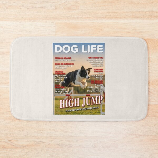 Item preview, HIGH JUMP: Border Collie Dog Life Magazine Cover designed and sold by FrancophileFun.