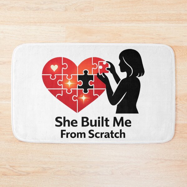 Item preview, She Built Me From Scratch | Emotional Mother’s Day Gift | Puzzle Heart Mom Design designed and sold by inaveed.