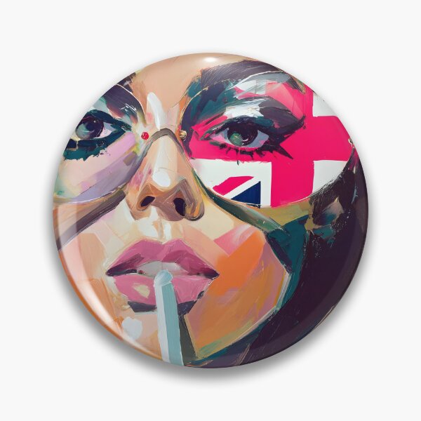 Item preview, Femme Fatale Art- Celebrate Urban Color with a Vibrant Woman in Union Jack Sunglasses designed and sold by OlfactoART Studio.