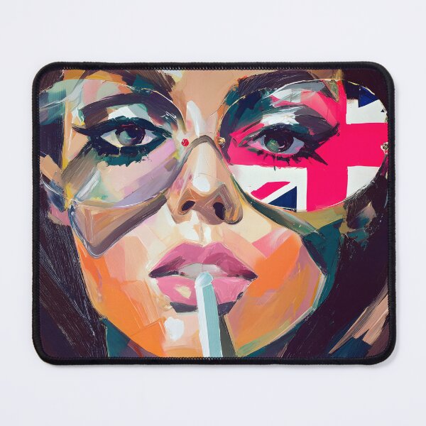 Item preview, Femme Fatale Art- Celebrate Urban Color with a Vibrant Woman in Union Jack Sunglasses designed and sold by OlfactoART Studio.