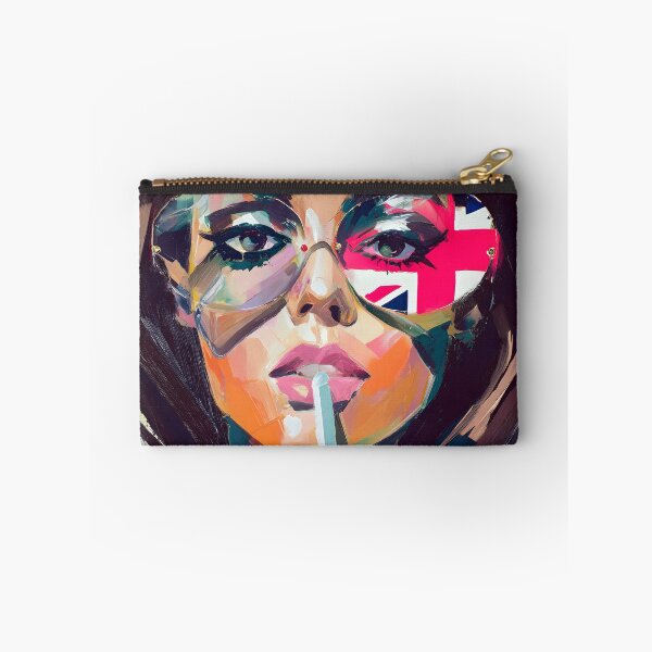 Item preview, Femme Fatale Art- Celebrate Urban Color with a Vibrant Woman in Union Jack Sunglasses designed and sold by OlfactoART Studio.