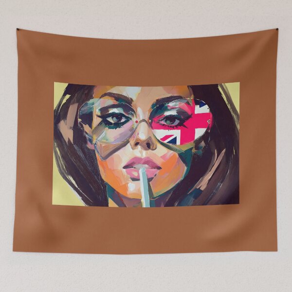 Item preview, Femme Fatale Art- Celebrate Urban Color with a Vibrant Woman in Union Jack Sunglasses designed and sold by OlfactoART Studio.