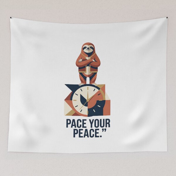 Item preview, Pace Your Peace Sloth – Modern Anti Hustle Motivational Design designed and sold by MoodFit2026.