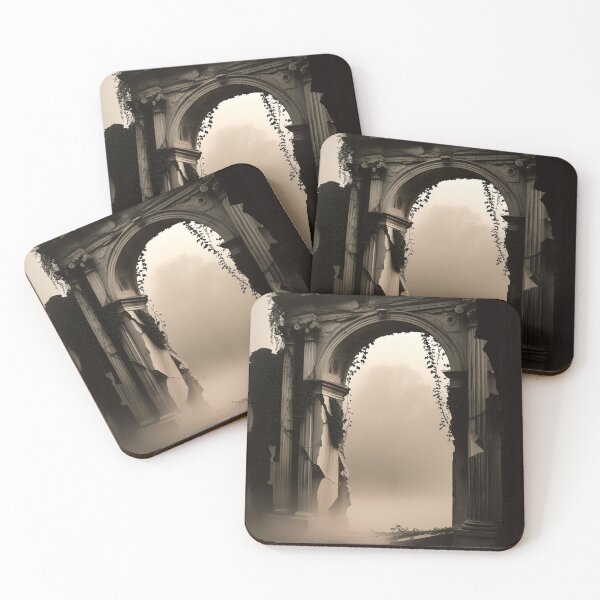 Item preview, Broken Archway in Dense Mist — Romantic Ruins Dark Academia Wall Art designed and sold by semenol.