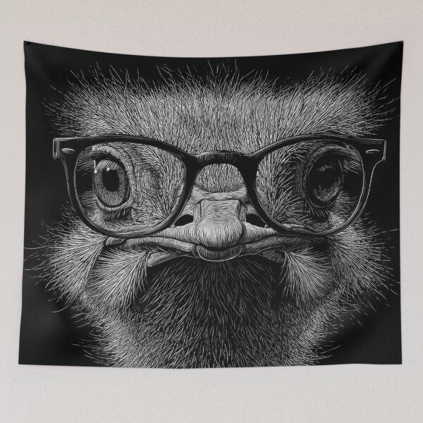 Item preview, Ostrich in glasses shows face designed and sold by anytka.