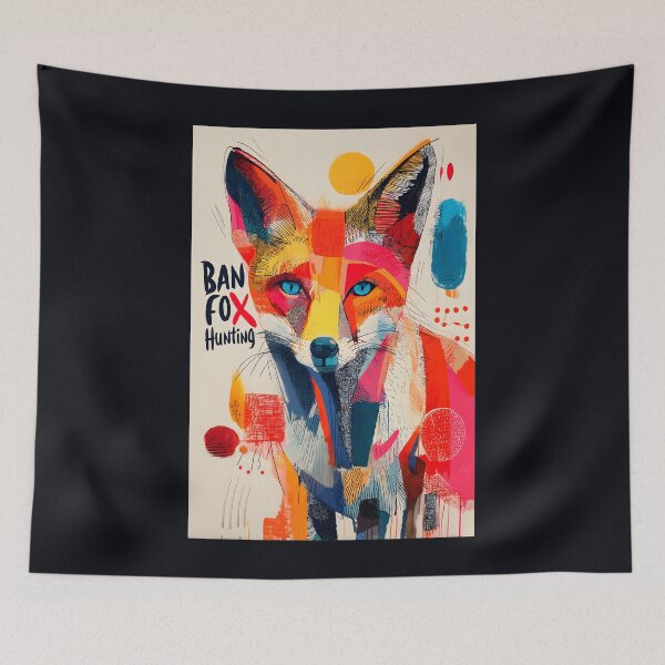 Item preview, Stand for Wildlife with a Vibrant Fox in Bold Colors Advocating to Ban Fox Hunting designed and sold by OlfactoART Studio.