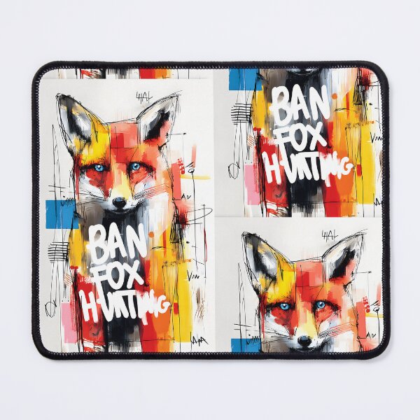 Item preview, Champion Wildlife Protection with a Vibrant Fox and Bold Ban Fox Hunting Message designed and sold by OlfactoART Studio.
