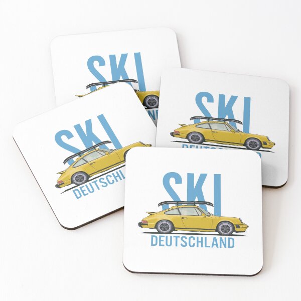 Item preview, Vintage Porsche 911 964 Ski Deutschland illustration designed and sold by blackdogshop.