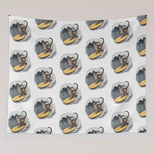 Item preview, Vintage Surfing Cat  designed and sold by SOUFIANE1991.