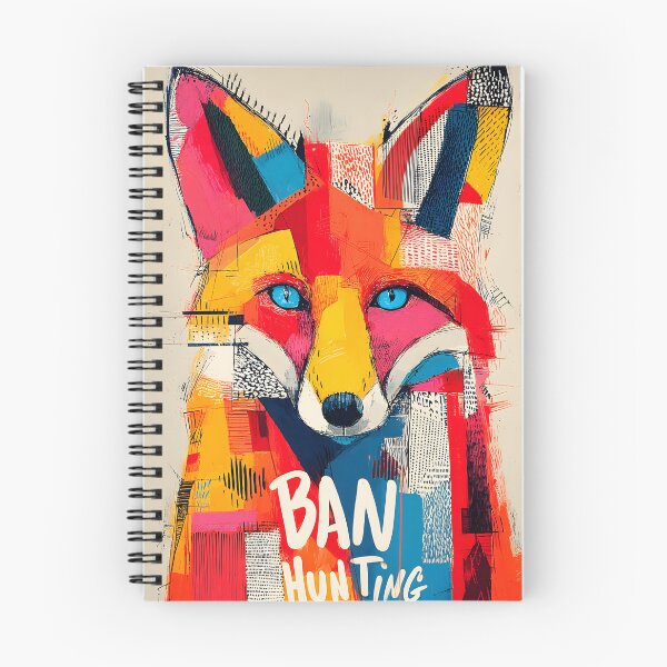 Item preview, Take a Stand for Wildlife with a Vibrant Geometric Fox and Bold Ban Hunting Message designed and sold by OlfactoART Studio.