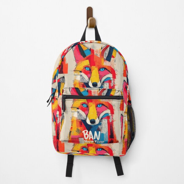 Item preview, Take a Stand for Wildlife with a Vibrant Geometric Fox and Bold Ban Hunting Message designed and sold by OlfactoART Studio.