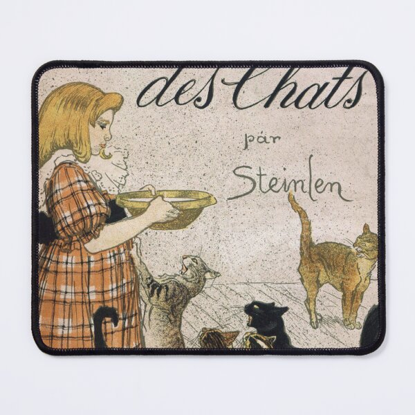 Item preview, Vintage Cat Poster Art Nouveau Woman Feeding Cats Illustration for Cat Lovers designed and sold by RickE.