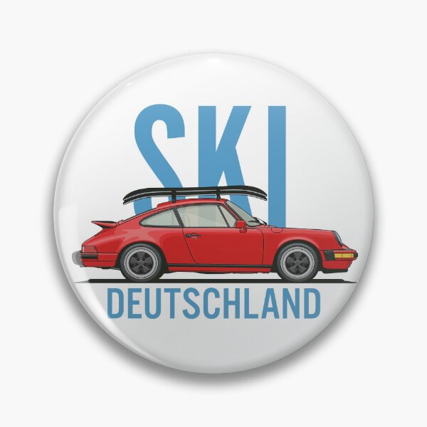 Item preview, Vintage Red Porsche 911 964 Ski Deutschland illustration designed and sold by blackdogshop.