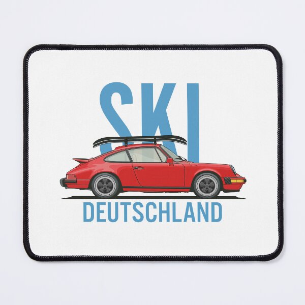 Item preview, Vintage Red Porsche 911 964 Ski Deutschland illustration designed and sold by blackdogshop.