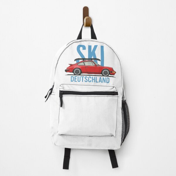 Item preview, Vintage Red Porsche 911 964 Ski Deutschland illustration designed and sold by blackdogshop.