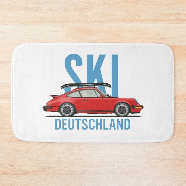 Item preview, Vintage Red Porsche 911 964 Ski Deutschland illustration designed and sold by blackdogshop.