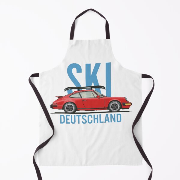 Item preview, Vintage Red Porsche 911 964 Ski Deutschland illustration designed and sold by blackdogshop.
