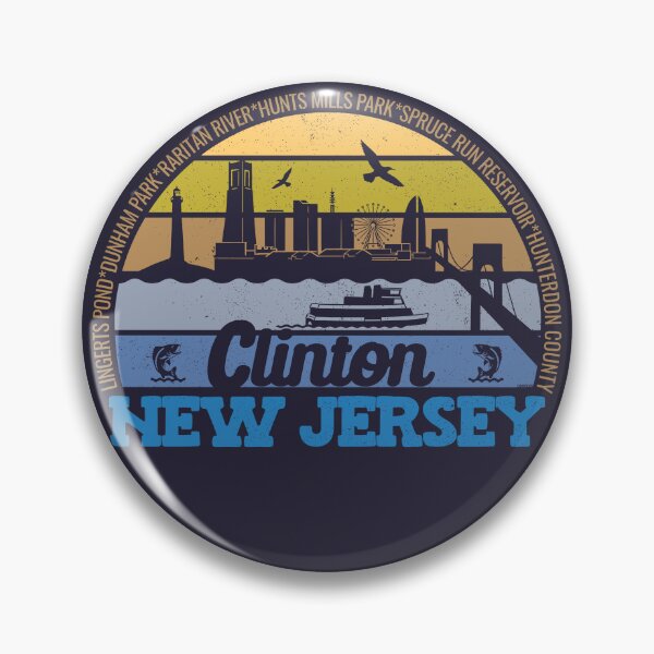 Item preview, Clinton New Jersey Sunset Retro Vintage Local Pride Logo designed and sold by CRHPOD20.