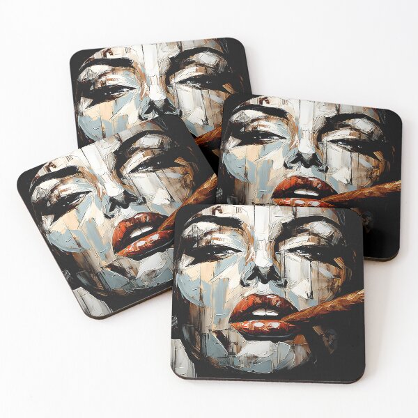 Item preview, SOTL- Embrace Bold Glamour with a Stylized Woman in Red Lipstick Holding a Cigar designed and sold by OlfactoART Studio.