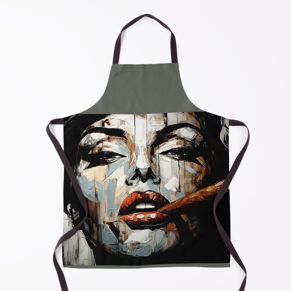 Item preview, SOTL- Embrace Bold Glamour with a Stylized Woman in Red Lipstick Holding a Cigar designed and sold by OlfactoART Studio.