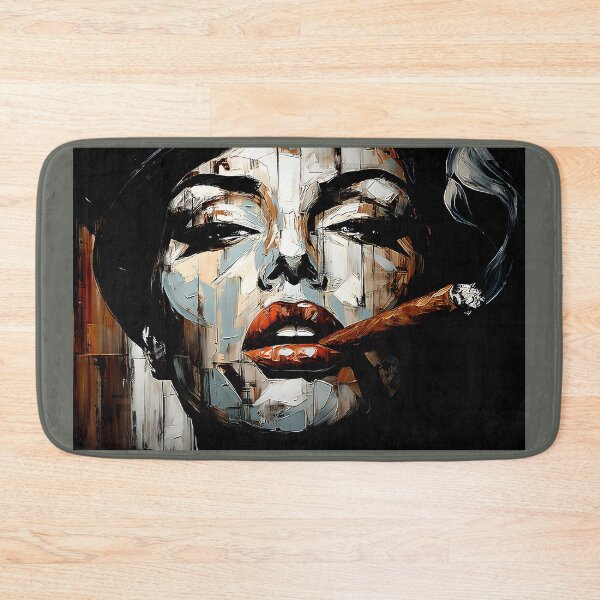 Item preview, SOTL- Embrace Bold Glamour with a Stylized Woman in Red Lipstick Holding a Cigar designed and sold by OlfactoART Studio.
