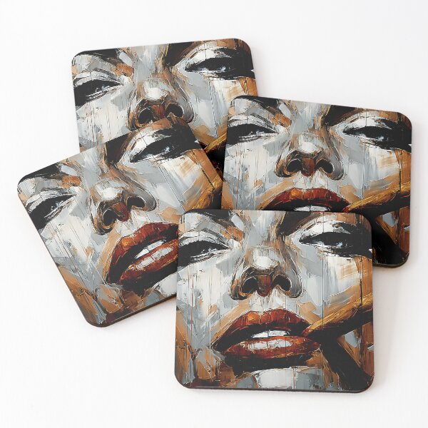 Item preview, Femme Fatale Abstract Womans Portrait Featuring a Cigar and Vibrant Brushstrokes designed and sold by OlfactoART Studio.
