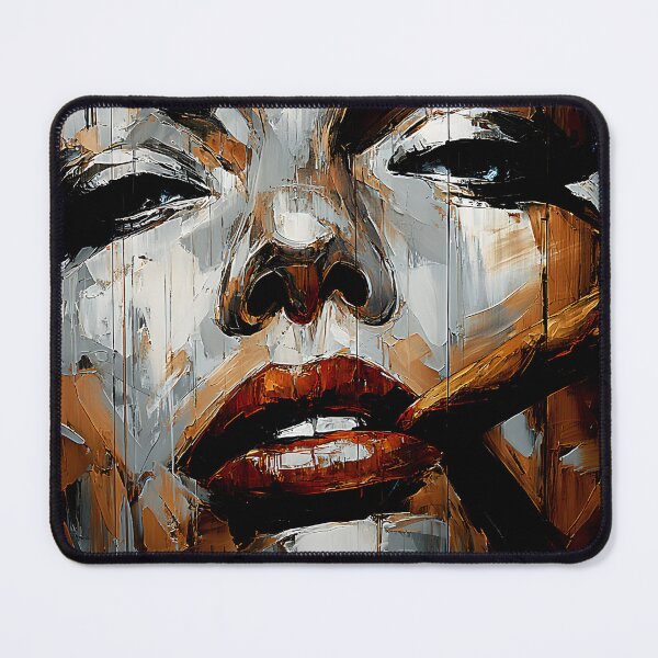 Item preview, Femme Fatale Abstract Womans Portrait Featuring a Cigar and Vibrant Brushstrokes designed and sold by OlfactoART Studio.