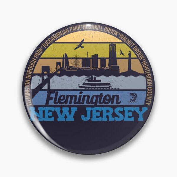 Item preview, Flemington New Jersey Sunset Retro Vintage Local Pride Logo designed and sold by CRHPOD20.
