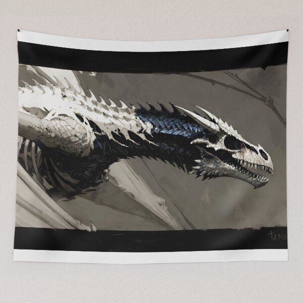 Item preview, Undead Skeletal Dragon Dark Fantasy Concept Art designed and sold by MiguelTanavon.